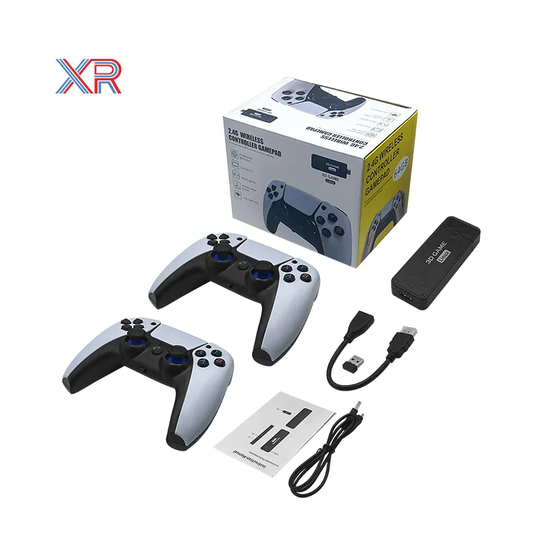 U9 Pro Video Game Stick 2.4G Console sem fio TV Dongle embutido 64GB 10000+ 3D Game Box PSP 4k Consola de videogame