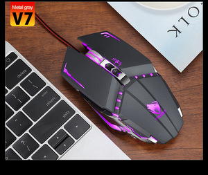 Mouse da gioco con cavo ergonomico con luci a Led RGB in metallo meccanico Mouse ottico miglior programmazione Mouse per Computer retroilluminato - Product Image 6