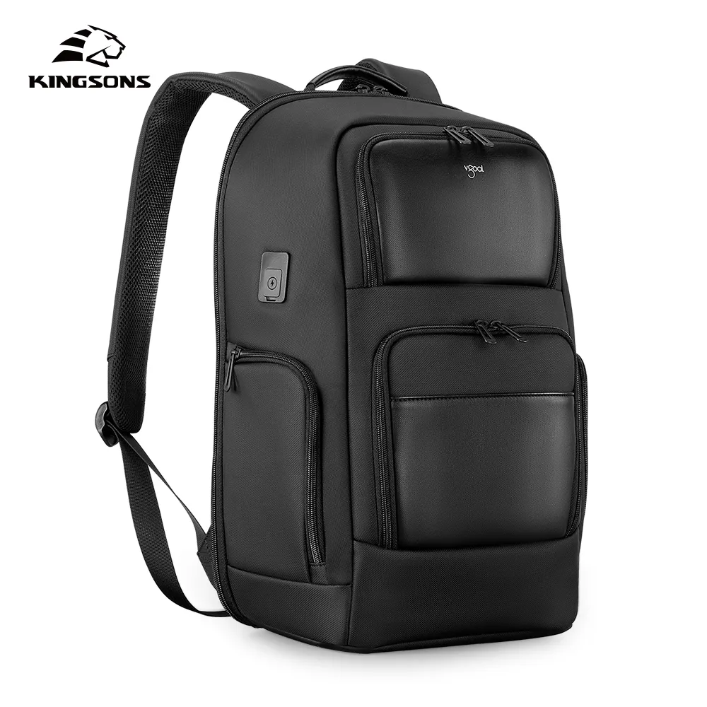 Kingsons BSCI supplier new design trolley travelling business laptop backpack men waterproof polyester bag with USB charging
