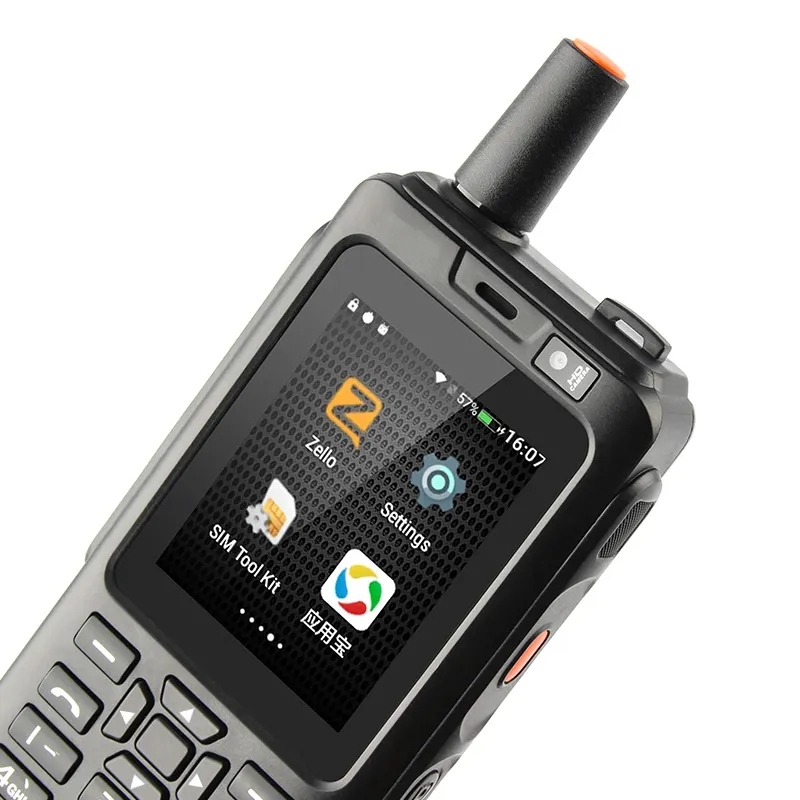 Walkie talkie uniwa f40 4g lte zello, tela de 2.4 polegadas, ips, bateria de 4000mah