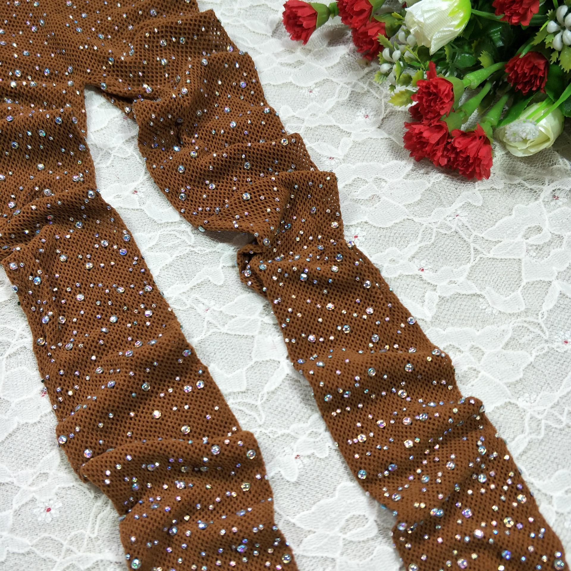 caramel with clear stones