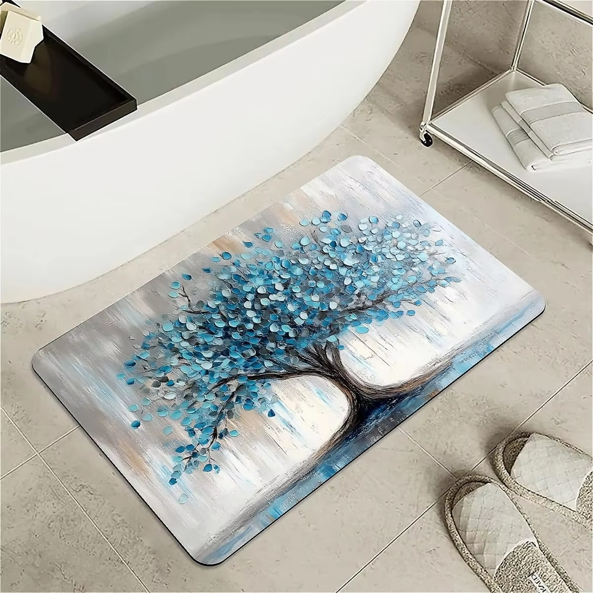 Abstract tree with blue leaves