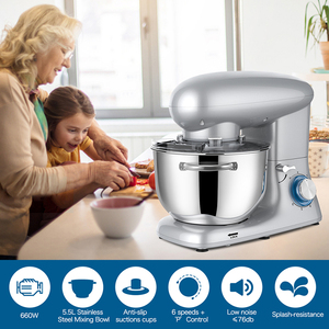 Hộ Gia Đình Nhà Bếp 5.5L 6.2L Thép Không Gỉ Bát Đứng Thực Phẩm Điện Máy Trộn - Product Image 4