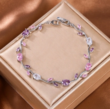 Silver pink purple white