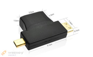 Portable 3 in 1 <strong>HDMI</strong> Female <strong>to</strong> Mini Micro <strong>HDMI</strong> Male Connector Plug 90 Degree 3 in 1 <strong>HDMI</strong> Cable Connection Converter <strong>Adapter</strong> - Product Image 5