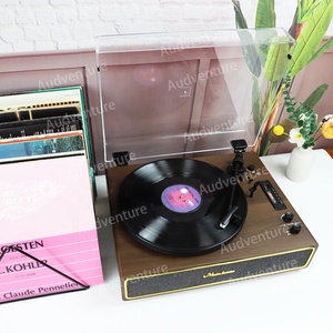 Vintage Blue Tooth Record Player Support <strong>USB</strong> Encoding Built in Three Horns Turntable Audio Sound Vinyl Player With Dust Cover - Product Image 4