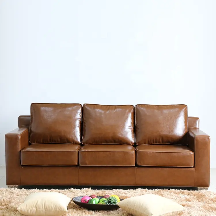 SP-KS137, Desain Perabot Ruang Tamu Sofa Kulit Modern