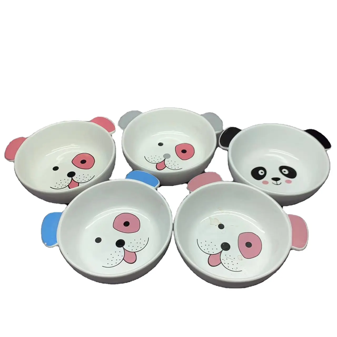 Dog and Panda Head Shape Ceramic Dog Bowl, Pet Dish for Dogs and Cats, Heavy Pet Bowl (8 Inches) Gift & Crafts