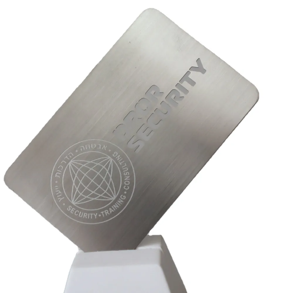 Brosse en gros argent acier inoxydable personnalisé blanc métal visite NFC carte de visite