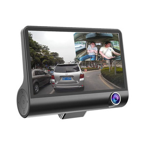 מסך מגע 4 אינץ '3 עדשה Dashcam מצלמת המכונית dvr תיבת וידאו מקליט תנועה גילוי לילה ראיית לילה 1080p g חיישן p g