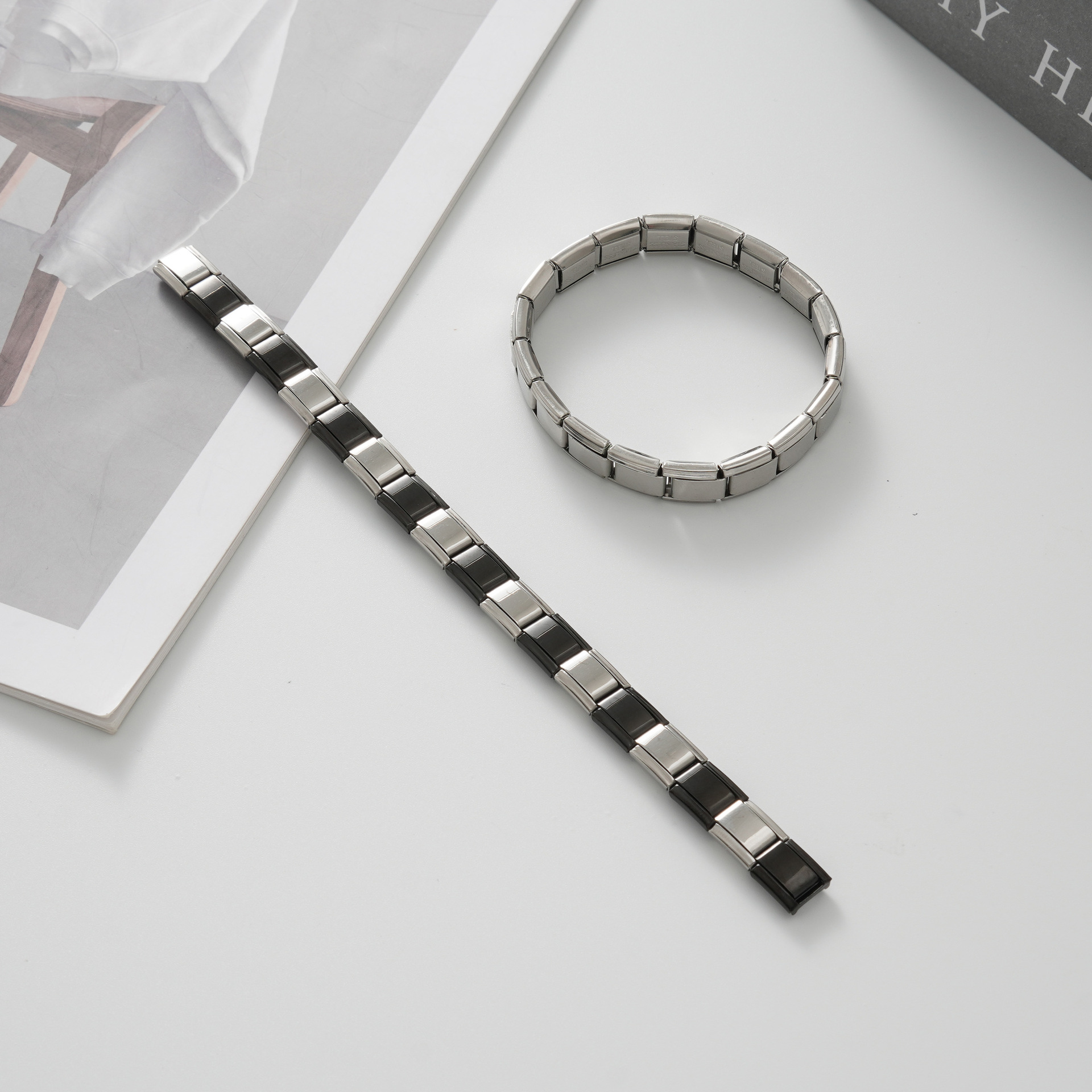 Black and silver watch strap BD-286