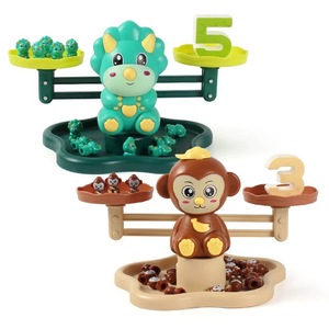 Dinosaur Voice <strong>Counting</strong> Balance Montessori Math Weights Scale Toy Educational Number Learning Game with 30pcs Arithmetic Cards - Product Image 2