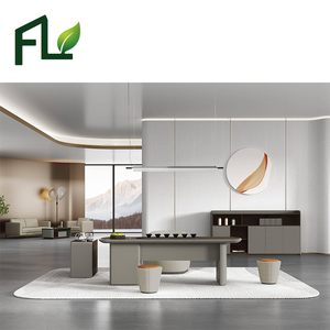 L形波浪形木质办公桌空间利用率高，办公效率更高 - Product Image 2