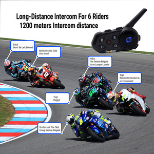 Auriculares de motocicleta con intercomunicador a prueba de agua IP67 con altavoz BT 5,1 y micrófono 2 en 1 Karadar S6 para una comunicación de conducción clara - Product Image 2