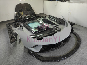 Dövme karbon p-tarzı ön ve arka tamponlar yan etekler çamurluklar komple set için Lamborghini Huracan LP610 580 <span class=keywords><strong>EVO</strong></span> vücut kiti