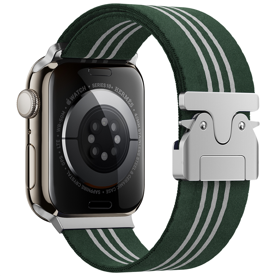 B2#Green/White Triple Stripes