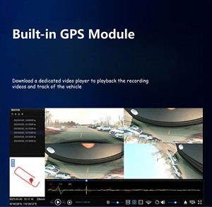 Cámara de salpicadero de coche con pantalla táctil de 2 canales y 3 pulgadas, cámara de salpicadero de ayuda de marcha atrás para vehículo 360, caja negra para coche, GPS incorporado - Product Image 5