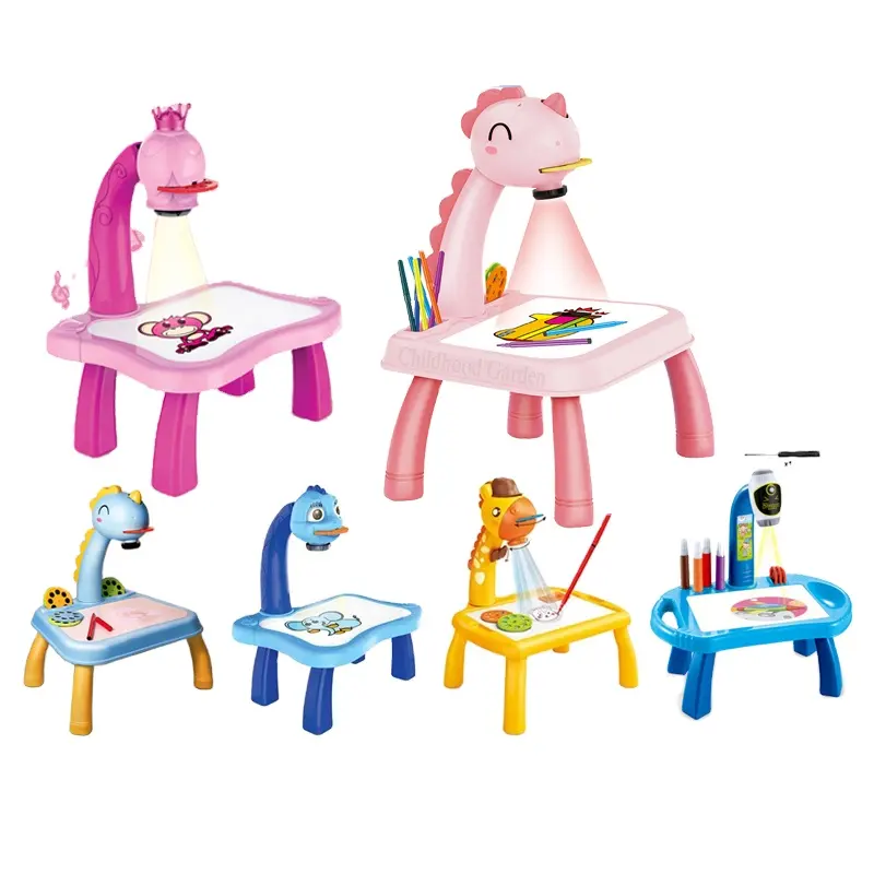 Proyector Led inteligente para niños, máquina de pintura, mesa de aprendizaje, tablero de dibujo educativo temprano, juguetes de arte Chenghai
