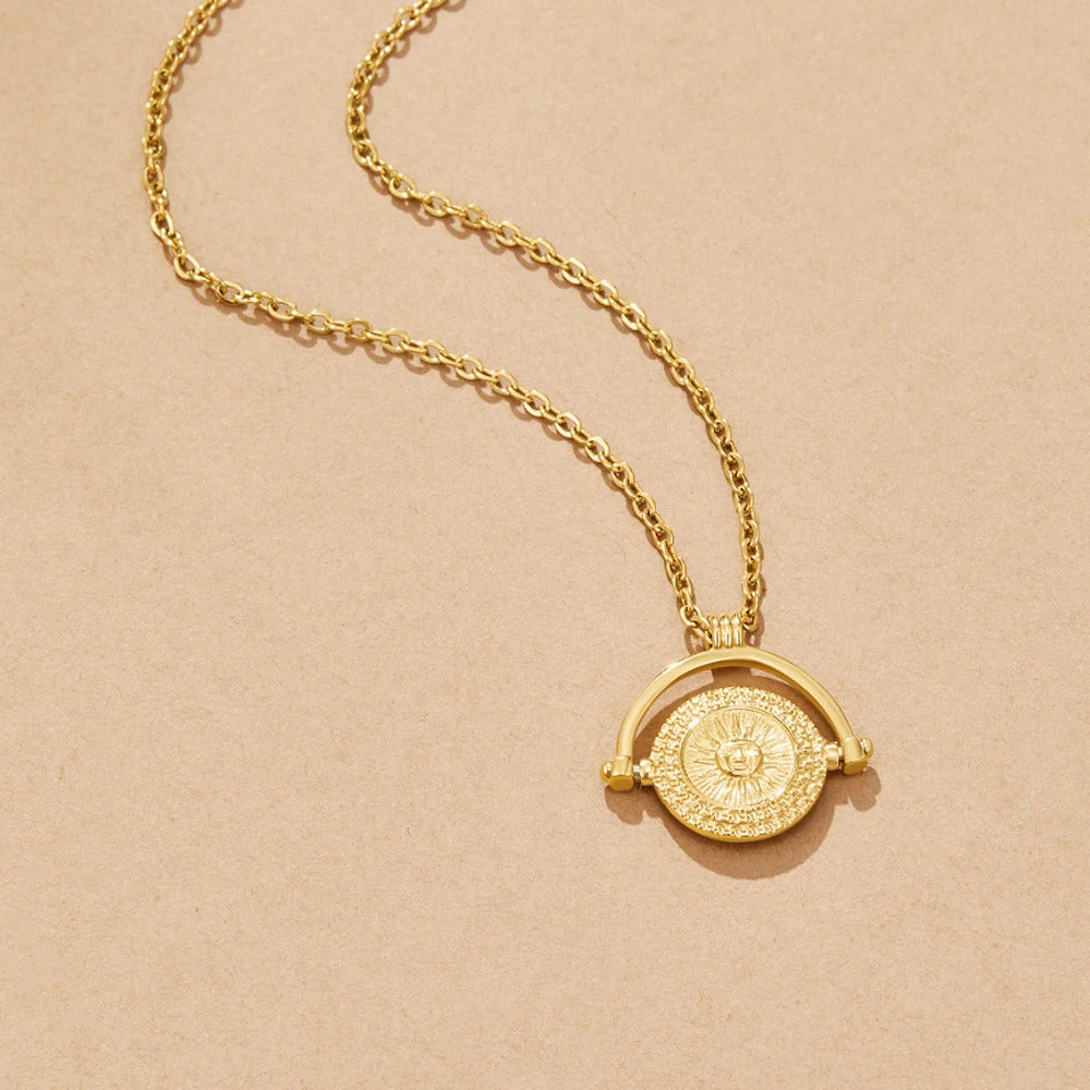 Collier 3 pièces de soleil doré