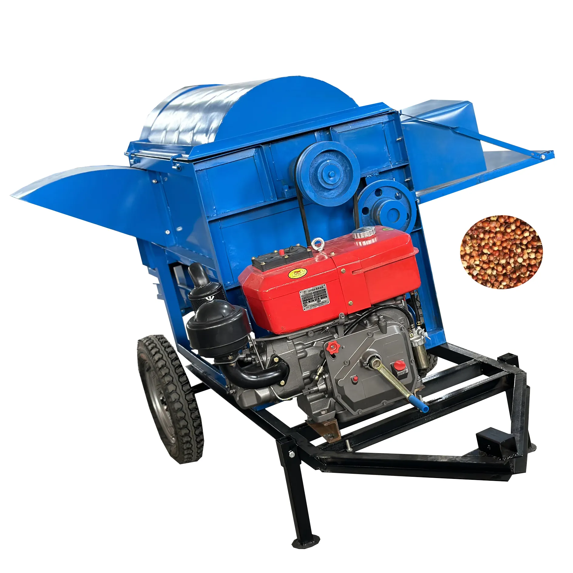 Getreide dreschmaschine mit Dieselmotor für Hirse und Sorghum