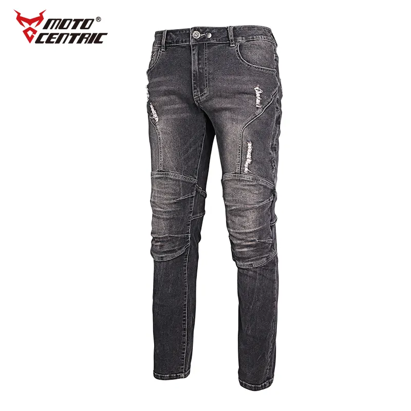 MOTOCENTRIC-Pantalones vaqueros de moto blindados para hombre, pantalones vaqueros para montar, equipo de carreras con almohadillas protectoras para rodilla y cadera