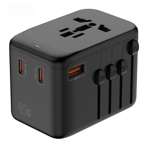 Universal USB Type C Port Travel <strong>Adapter</strong> 10A Plastic Power Converter <strong>with</strong> 2 <strong>Output</strong> Ports USA <strong>EU</strong> UK AUS Socket WiFi Connectivity - Product Image 5