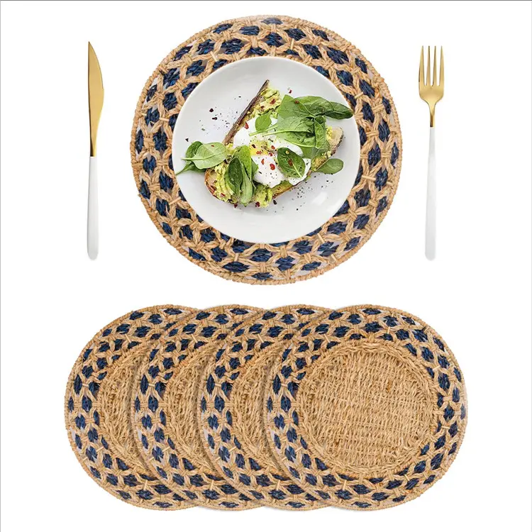 Tapetes De Mesa De Cozinha Conjunto De 4 Placemats Para Jantar Lavável Atacado Cestas De Tecido Natural E Rattan De Palha Placemat Place