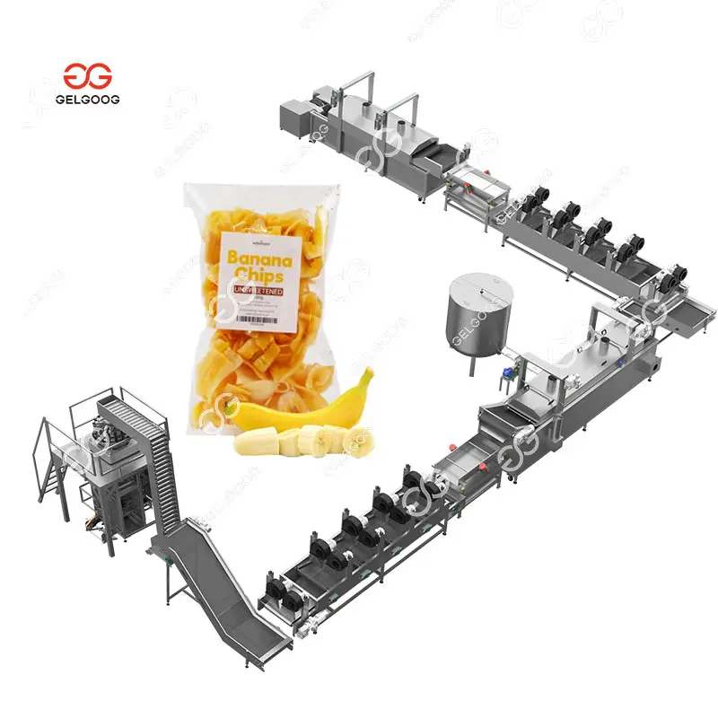 ماكينة صغيرة كاملة لصنع الشيبس الموز أو شيبس Plantain ماكينة إنتاج كاملة لشيبس Plantain