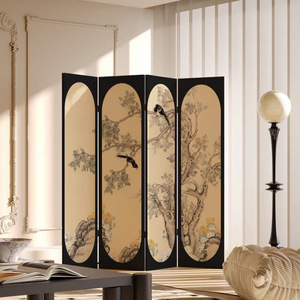 Trung cổ hoa chim in có thể gập lại màn hình phân vùng phòng khách hiện đại đơn giản di chuyển văn phòng lối vào phòng ngủ - Product Image 1