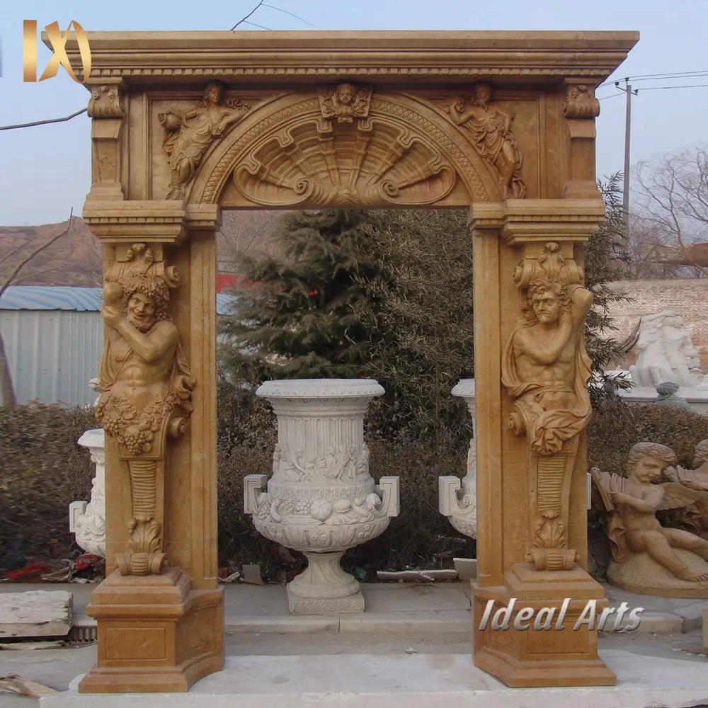 İdeal sanatlar dekoratif roma taş kapı Surround çerçeve antika bahçe mermer kapı çerçevesi