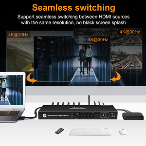 TESMartOEMODM高品質入力8出力1 HDMI KVMスイッチ (オフィス用) PIPEDIDホットプラグ4K @ 30HzKVMスイッチ - Product Image 6