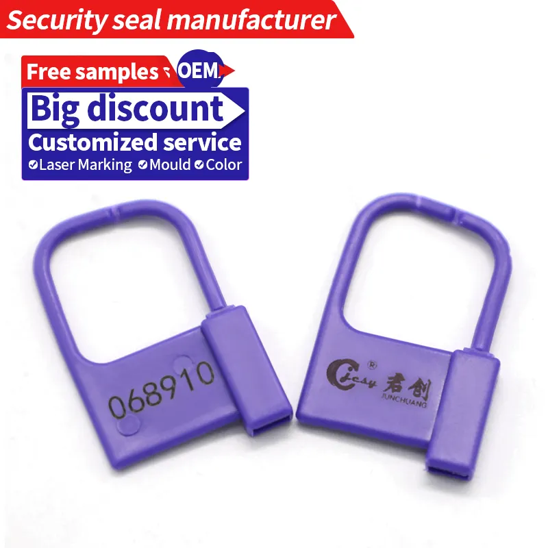Cadenas en plastique JCPL004 scellés de sécurité cadenas jetables pour remorques cadenas avec chaîne de sécurité
