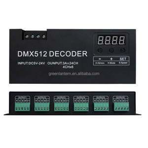 24-Kanal-DMX512-Decoder 4 CHx6 DC5-24V Bühnen beleuchtung Konstante Spannung DMX RGBW LED 256 gesteuerte Stufen 24CH DECODER DMX - Product Image 3