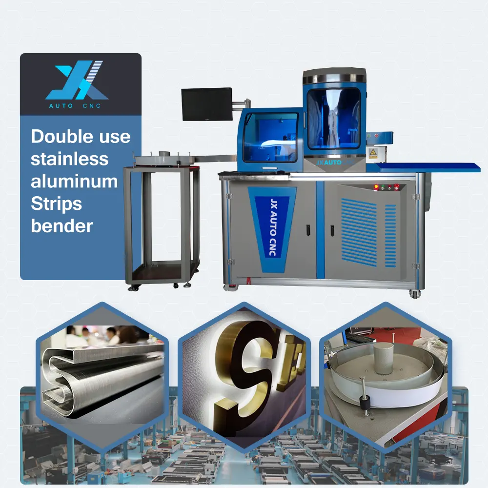 JX 8150 CNC acero inoxidable aluminio tiras canal 3D letra Bender Metal canal carta máquina dobladora