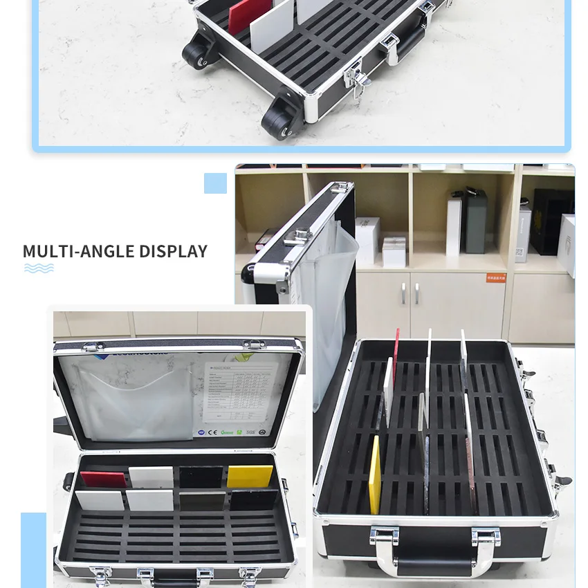 Aluminum Trolley Case Granite Carry Traveling Cases Display Showcase Quartz Ceramic Tile Stone Sample Box Marble Sample Suitcase