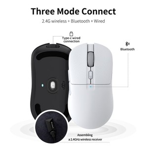 Frequenza di Report 8K Mouse da Gaming Wireless programmabile leggero Mouse da gioco 2.4G + BT con cavo Mouse da gioco per Computer Gamer