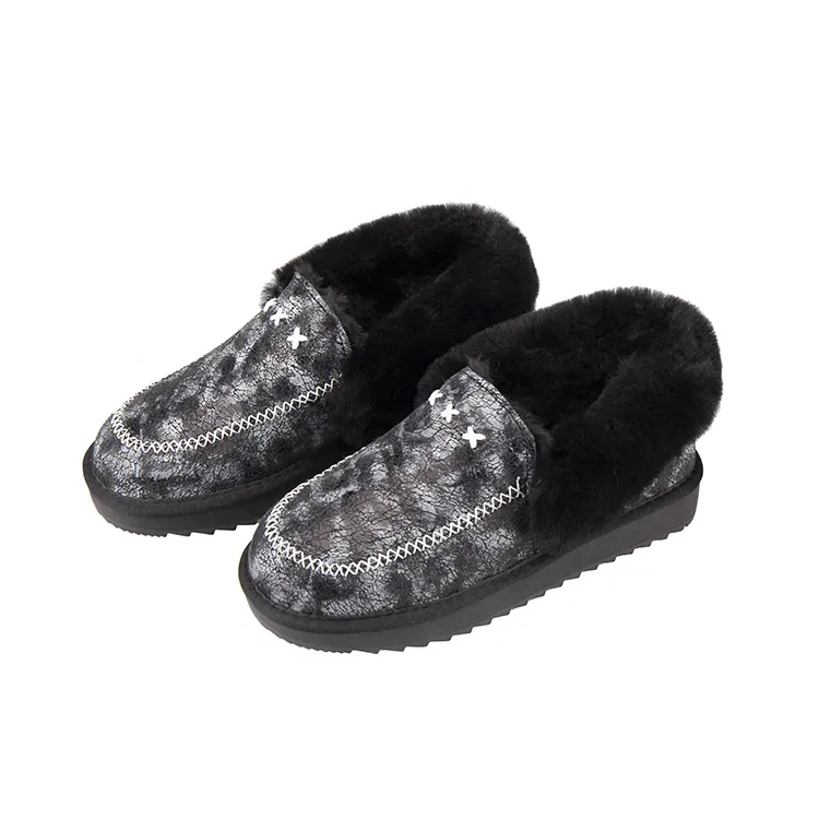 Señoras gamuza tobillo invierno piel de oveja botas botines para mujer al aire libre mocasín Zapatillas Zapatos