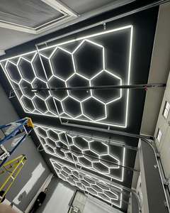 Customizable Hexagon LED Ceiling Light <strong>for</strong> Car Workshop Barber Store &amp; Garage Emitted in Cold White 6000K Color <strong>Temperature</strong> - Product Image 4