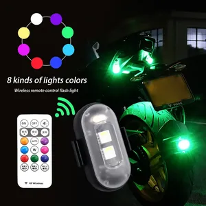 8 renkler RGB Led Strobe işıklar araba motosiklet uçak uçak helikopter için-kablosuz flaş pozisyonu uyarı PVC iç - Product Image 3