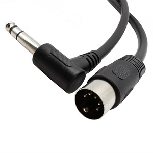 MIDI Din 5Pin Male to 6.35mm TRS Male Stereo Plug 90 Degree Right Angle <strong>Audio</strong> Connection Cable for Sound Card Keyboard Piano - Product Image 4