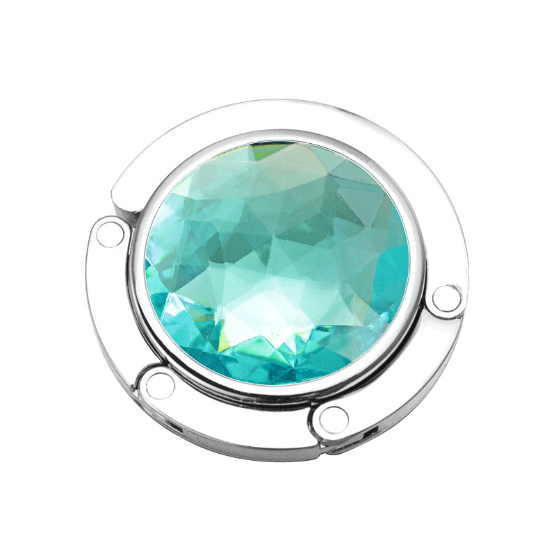 Gancho colgante redondo plateado-taladro azul agua