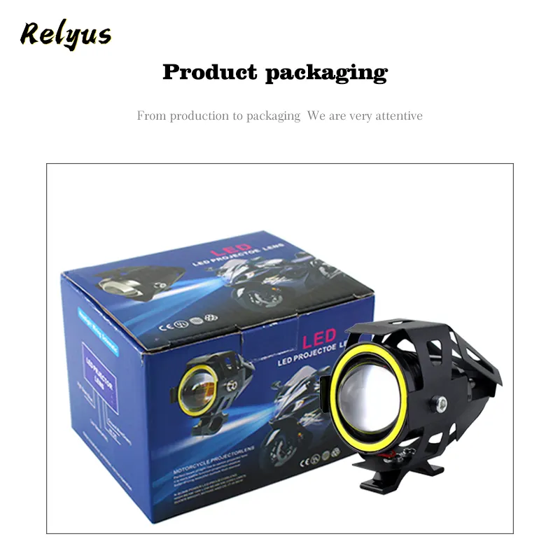 Relyus Motor LED Lampu U7 Moto Lampu 1500LM 12-80V Kabut Mengemudi Lampu Strobo Sepeda Motor Lampu Sorot Aksesoris