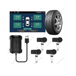 MEKEDE USB TPMS Car Tire Pressure Alarm Monitor <strong>System</strong> for Car Android Navigation Player with 4 <strong>Sensors</strong> 5V Wireless Transmission - Product Image 1