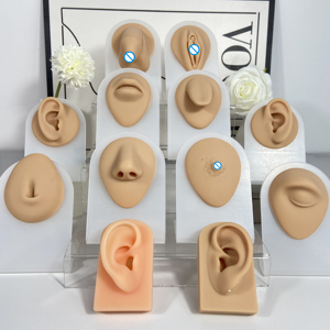 OPP torba modeli dövme delinme uygulama simülasyon insan vücut parçası Piercing modeli ekran kulak burun dudak göbek silikon Unisex - Product Image 1