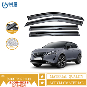 닛산 <span class=keywords><strong>Qashqai</strong></span> 사이드 윈도우 바이저를위한 새로운 스타일 자동차 외관 액세서리 Mugen 스타일 벤트 차양 레인 가드 날씨 방패