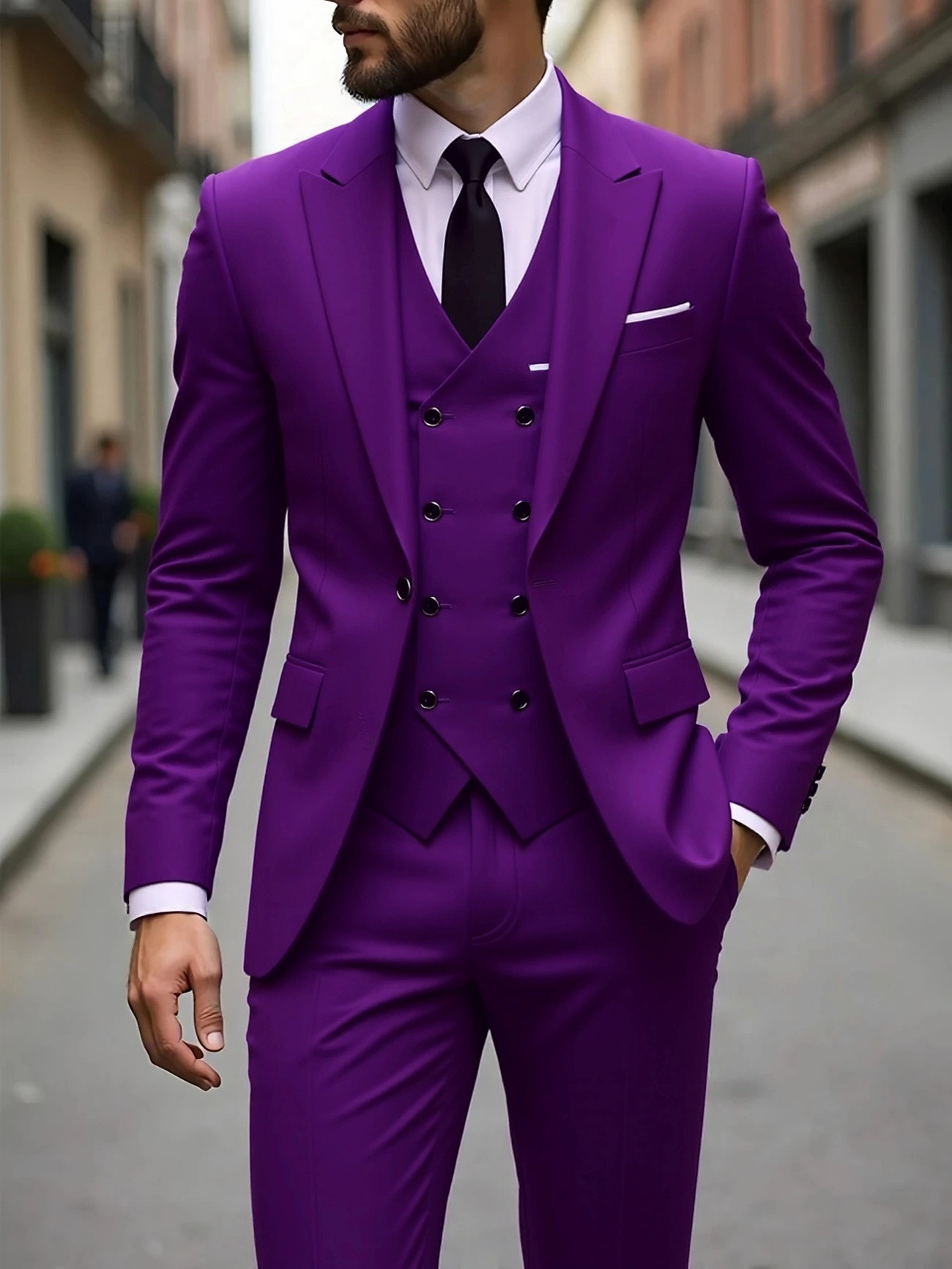Purple-top and dress pants