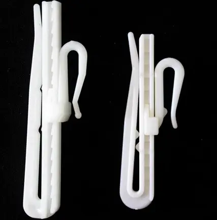 85mm white adjustable curtain rail plastic hooks