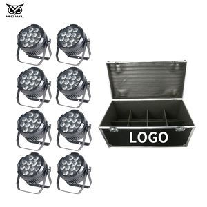 8 Pack Outdoor Waterproof Wireless DMX <strong>12x18W</strong> RGBWA UV <strong>6in1</strong> IP65 LED Par Light Battery Uplight with Flight Case - Product Image 1
