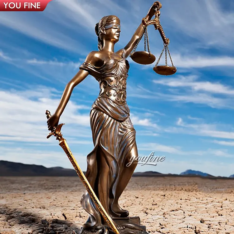 आउटडोर जीवन आकार ग्रीक न्याय देवी Themis कांस्य प्रतिमा