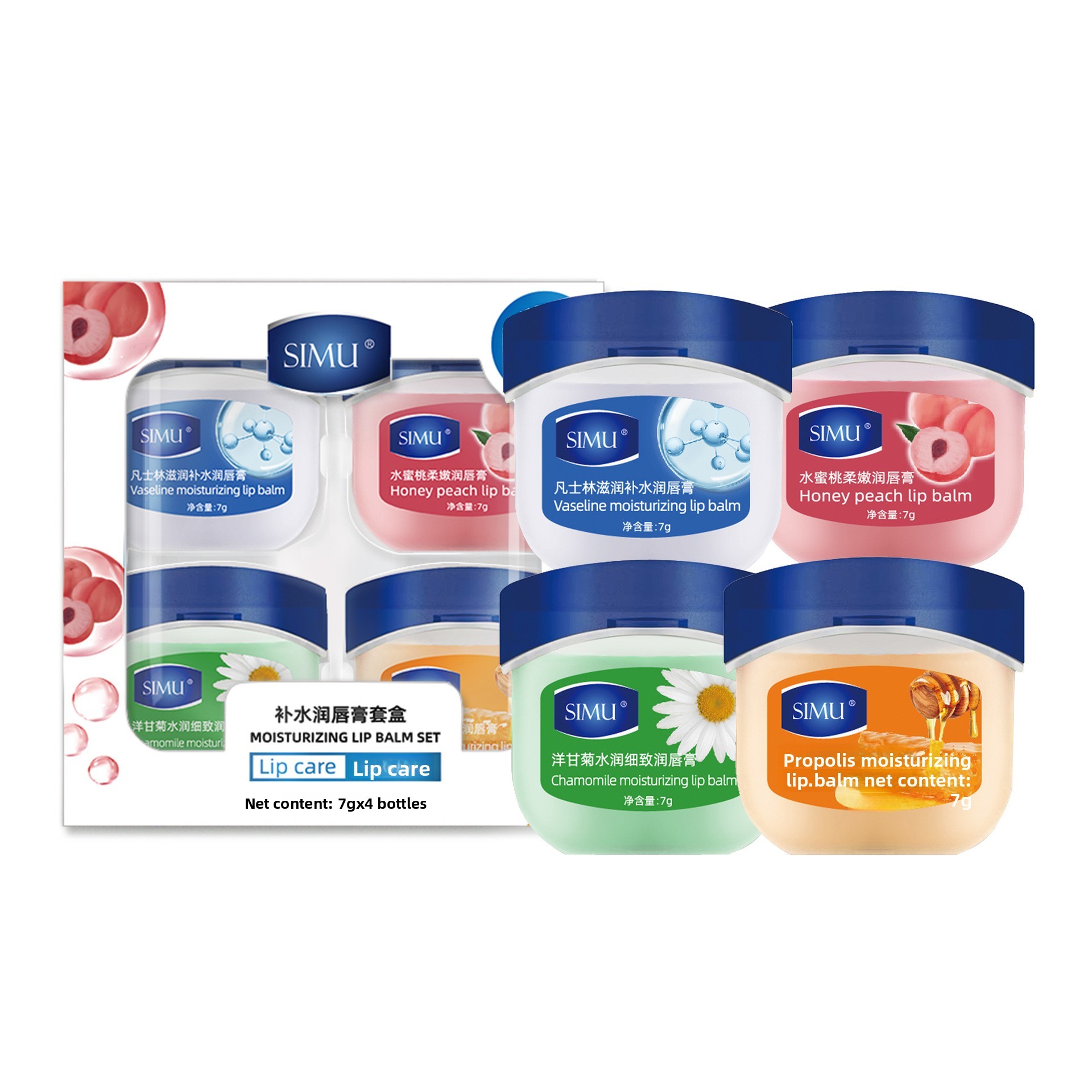 Lip balm set 4 pieces/box